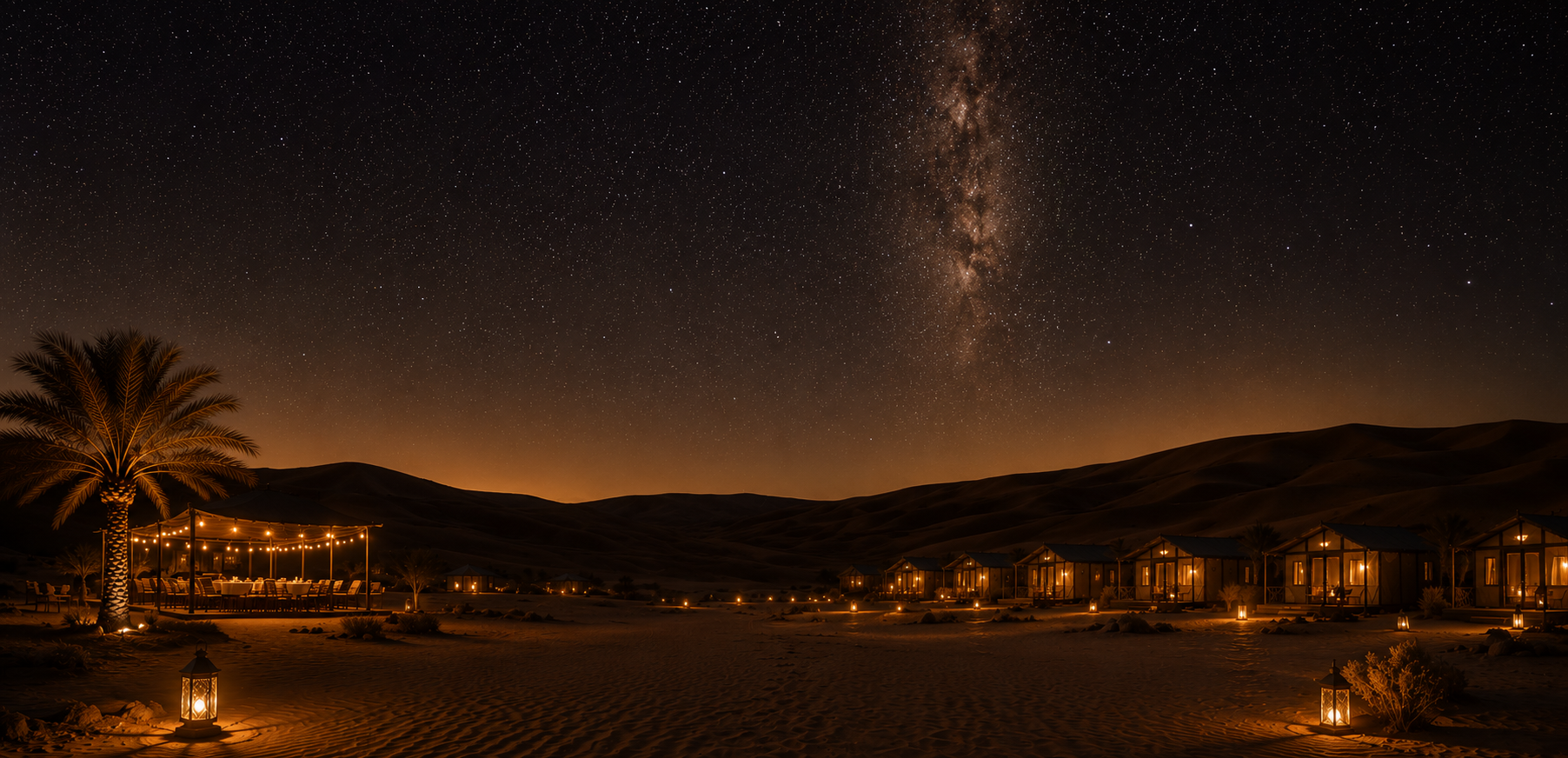 Sand Camp Oman at night